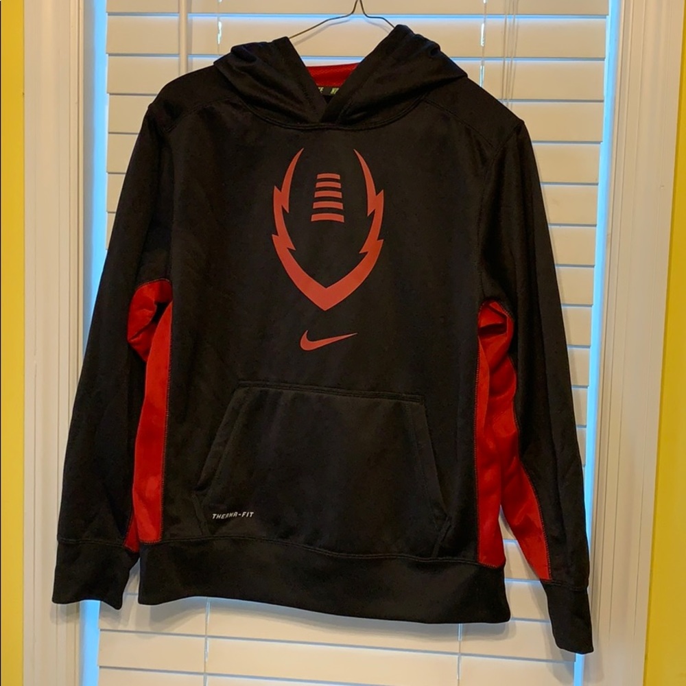 Boys Nike Hoodie. Size large. Color Black & Red
